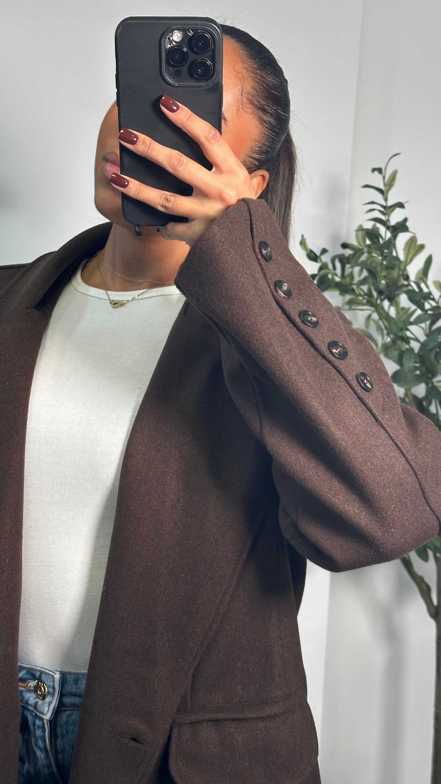 Long manteau chocolat