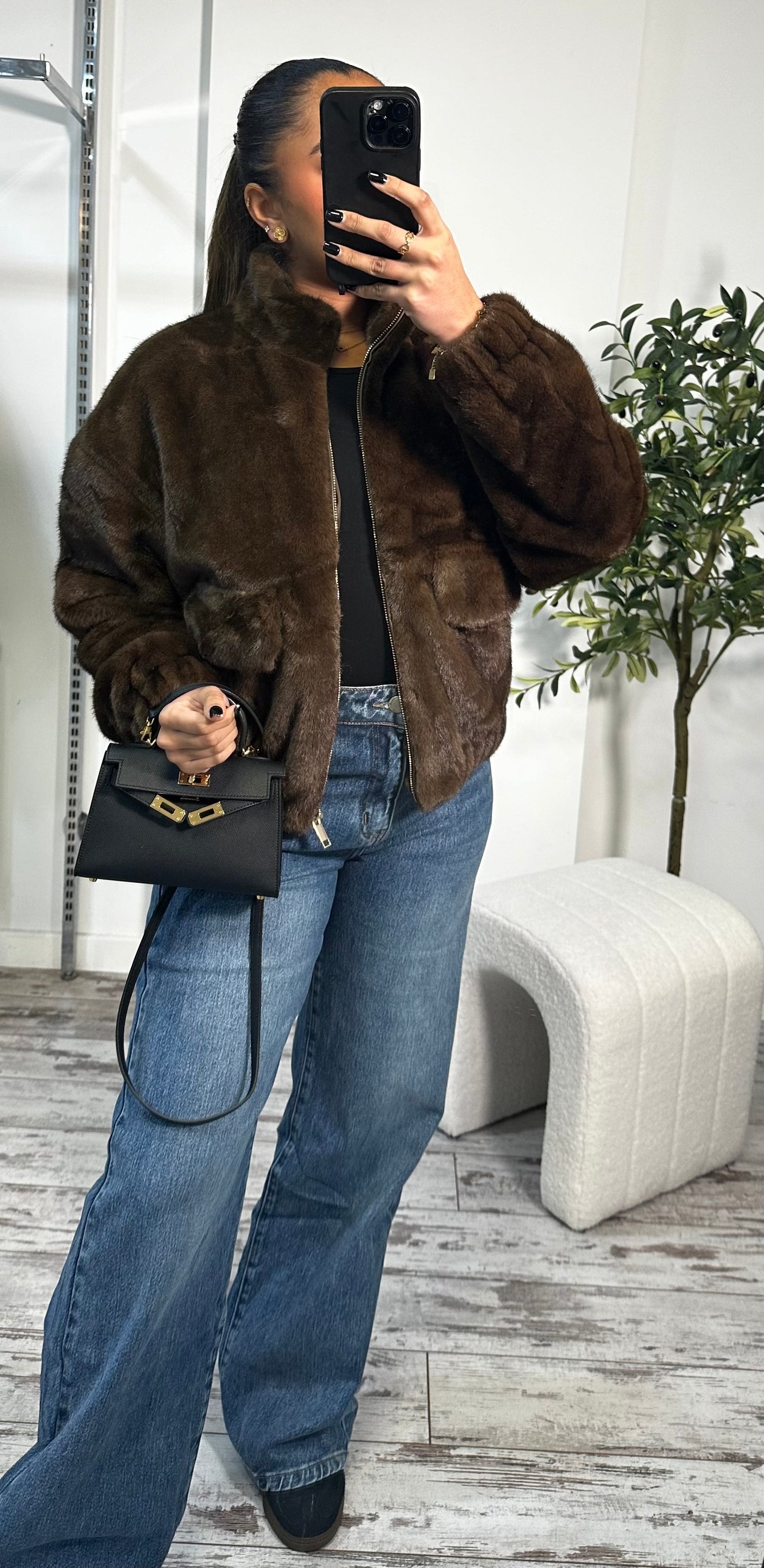 Fourrure vegan marron