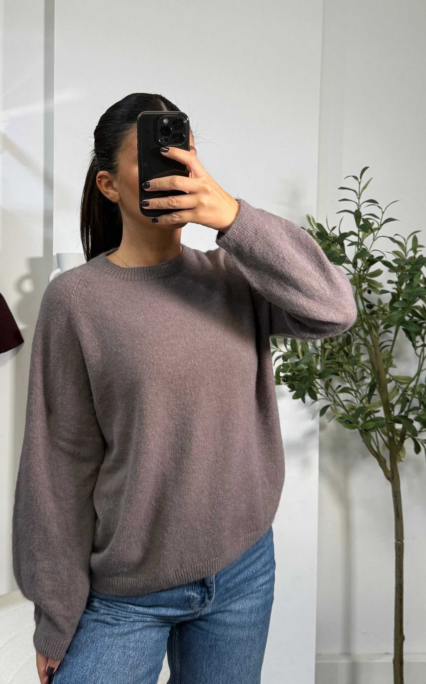 Pull en laine taupe