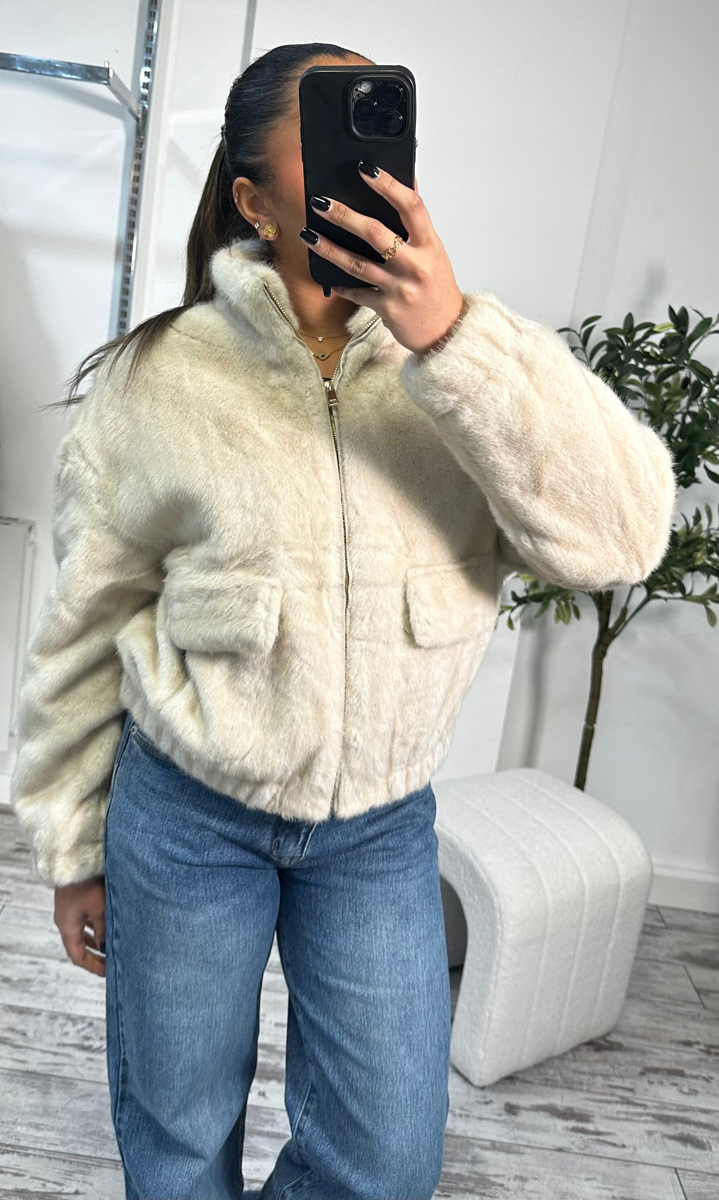 Fourrure vegan beige