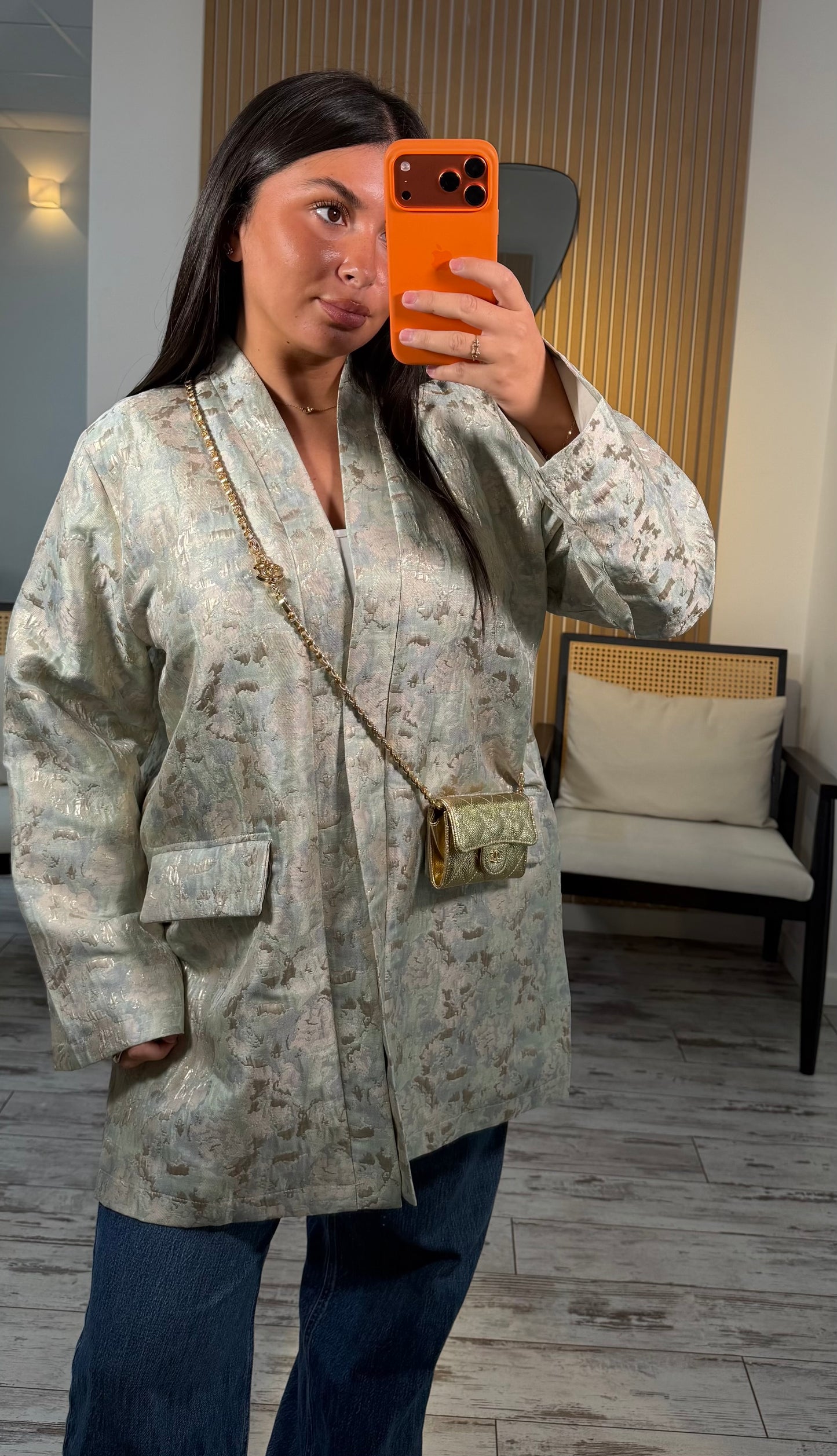 Kimono brocard pastel