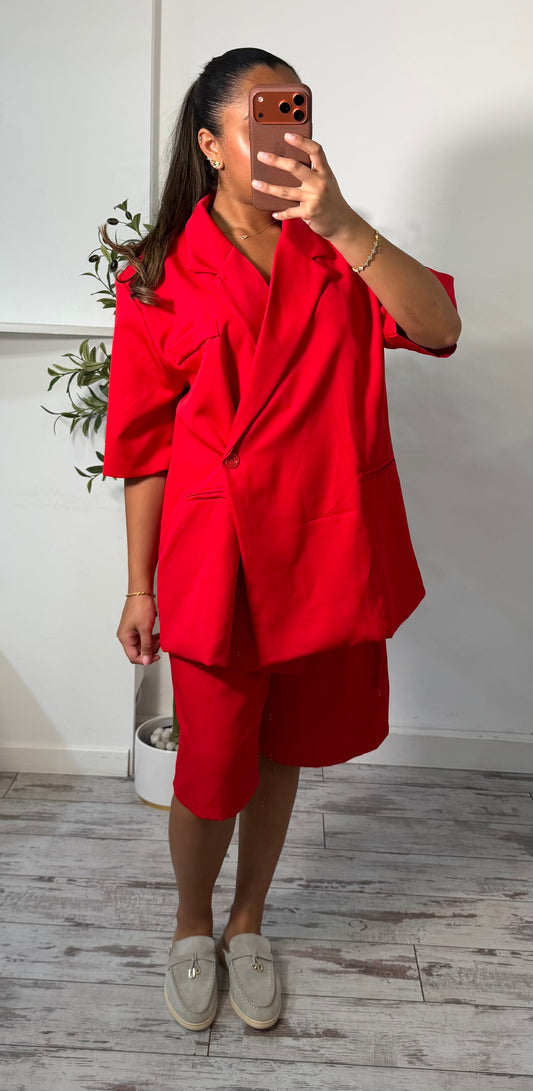 Ensemble oversize blazer rouge