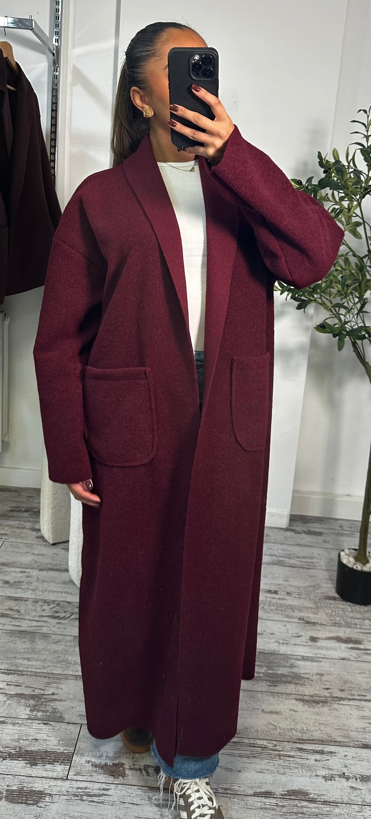 Long gilet bordeaux