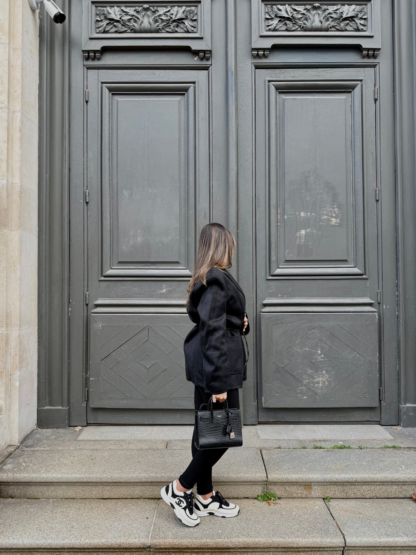 Manteau cachemire oversize + ceinture