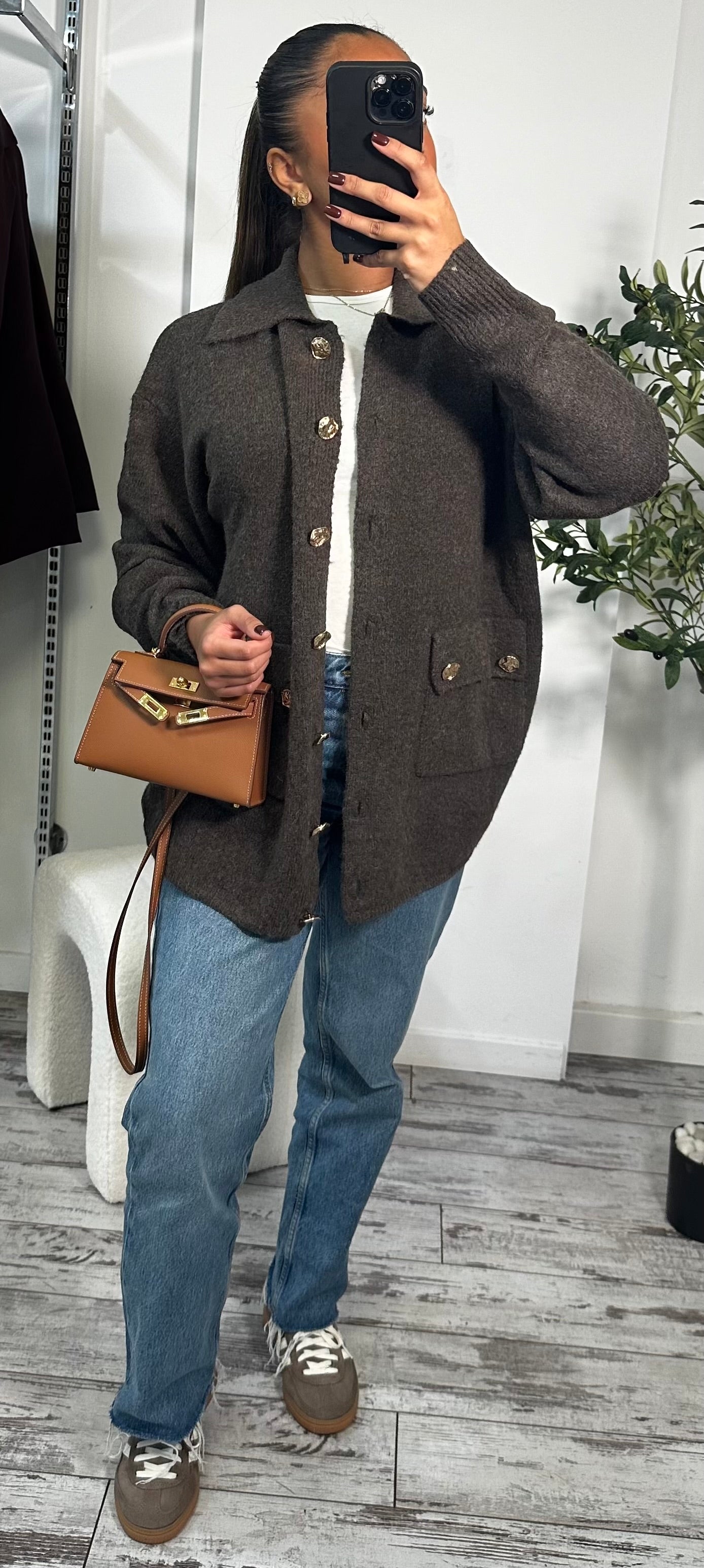 Gilet en laine marron