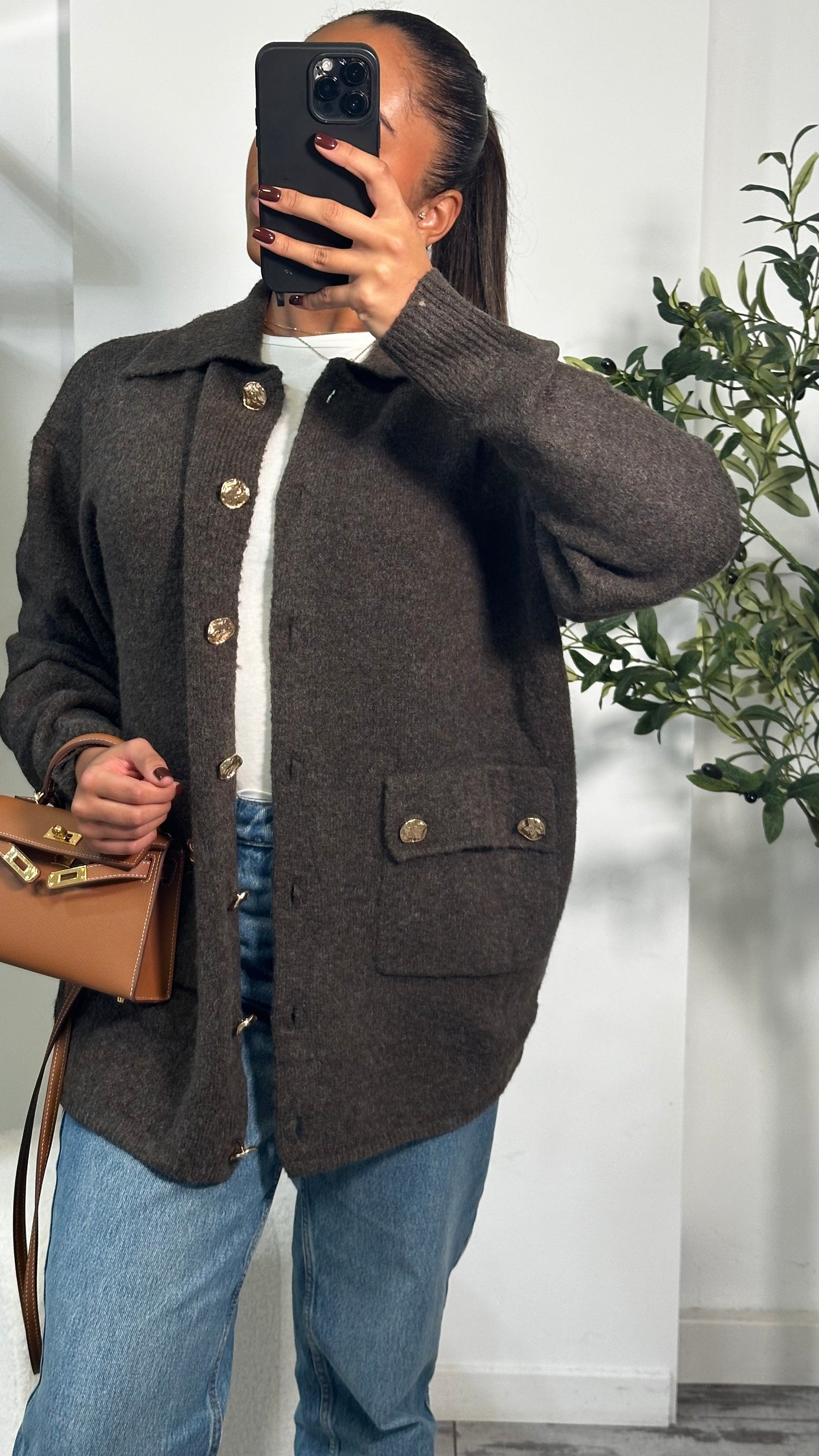 Gilet en laine marron