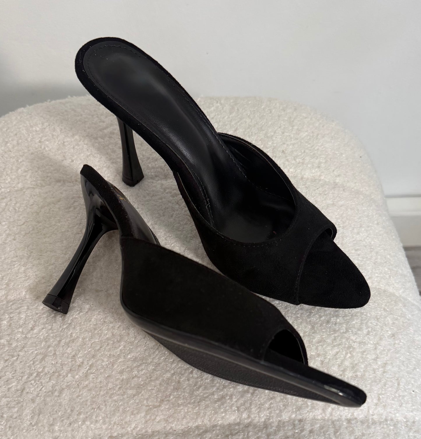Mules à talons daim