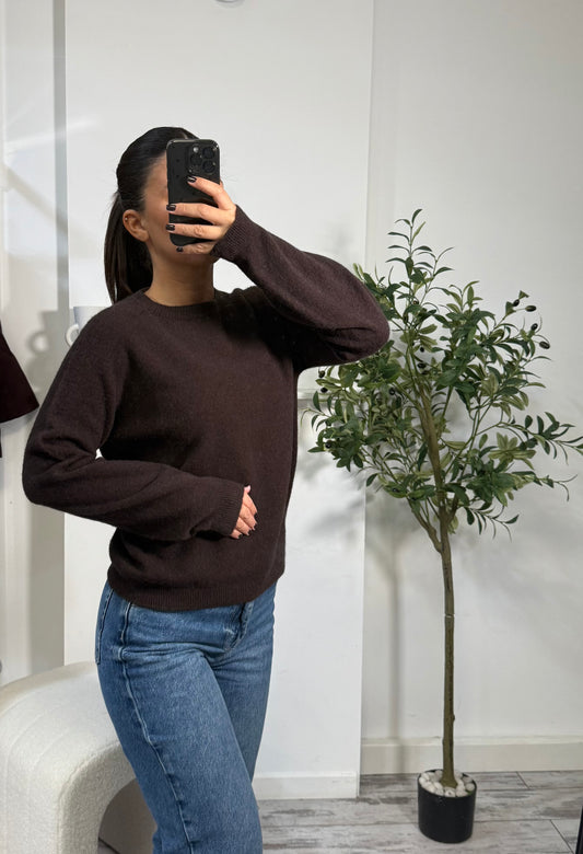 Pull en laine chocolat