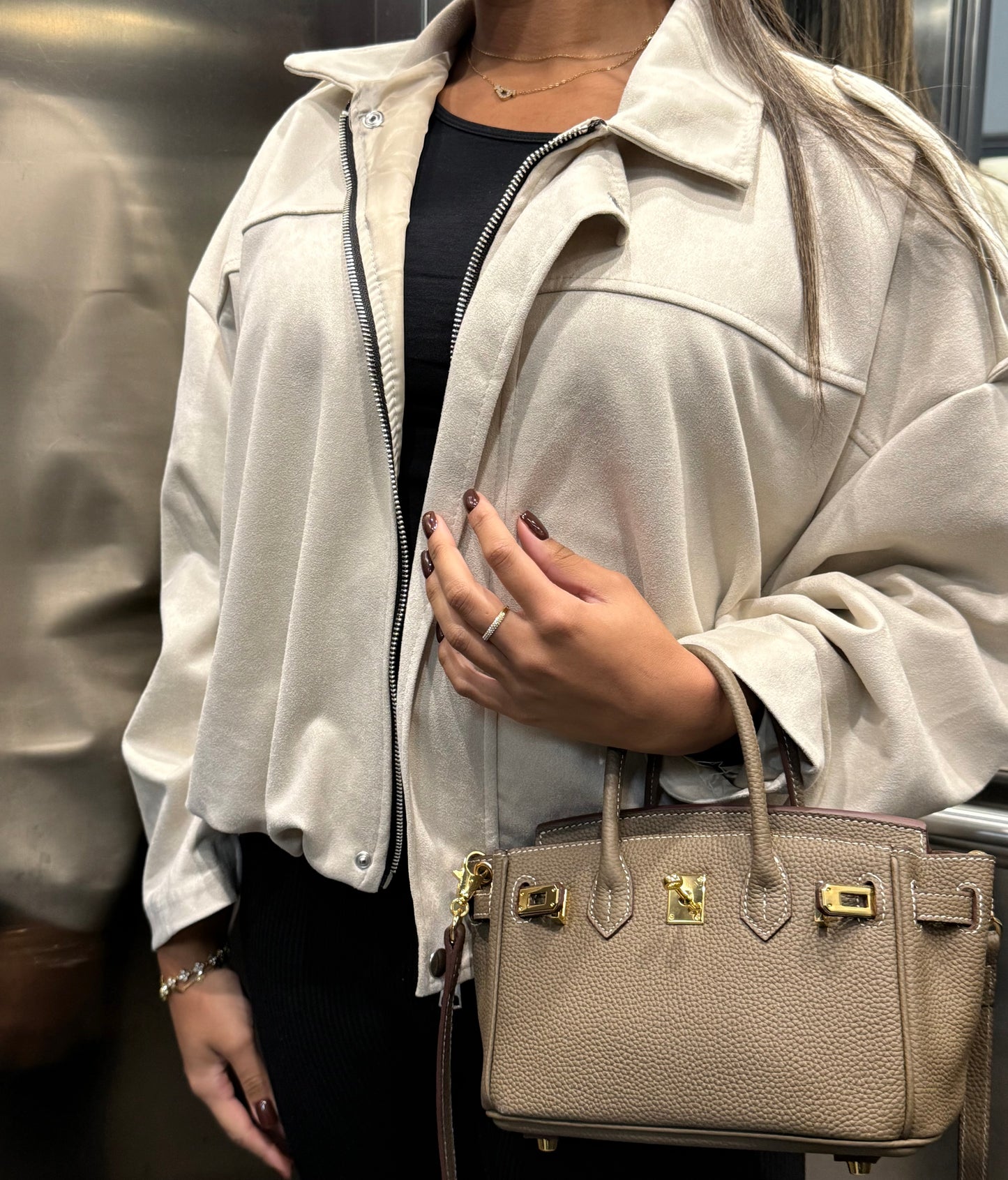 Bombers velour beige