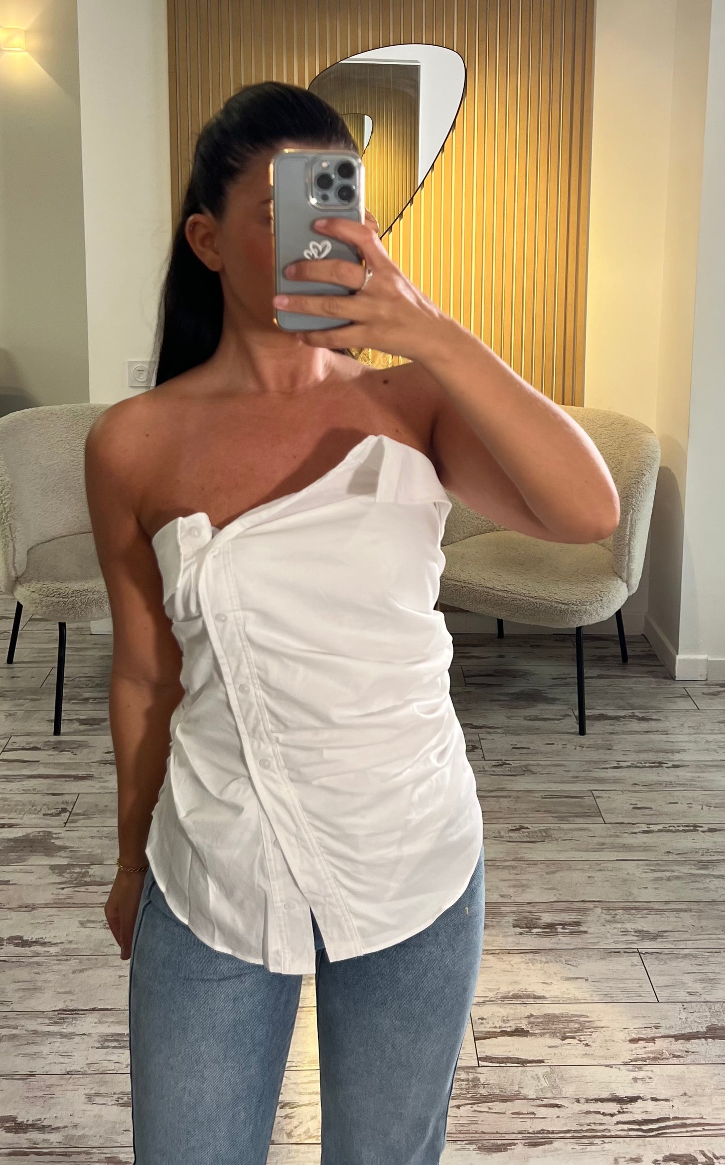 Chemise asymétrique blanc