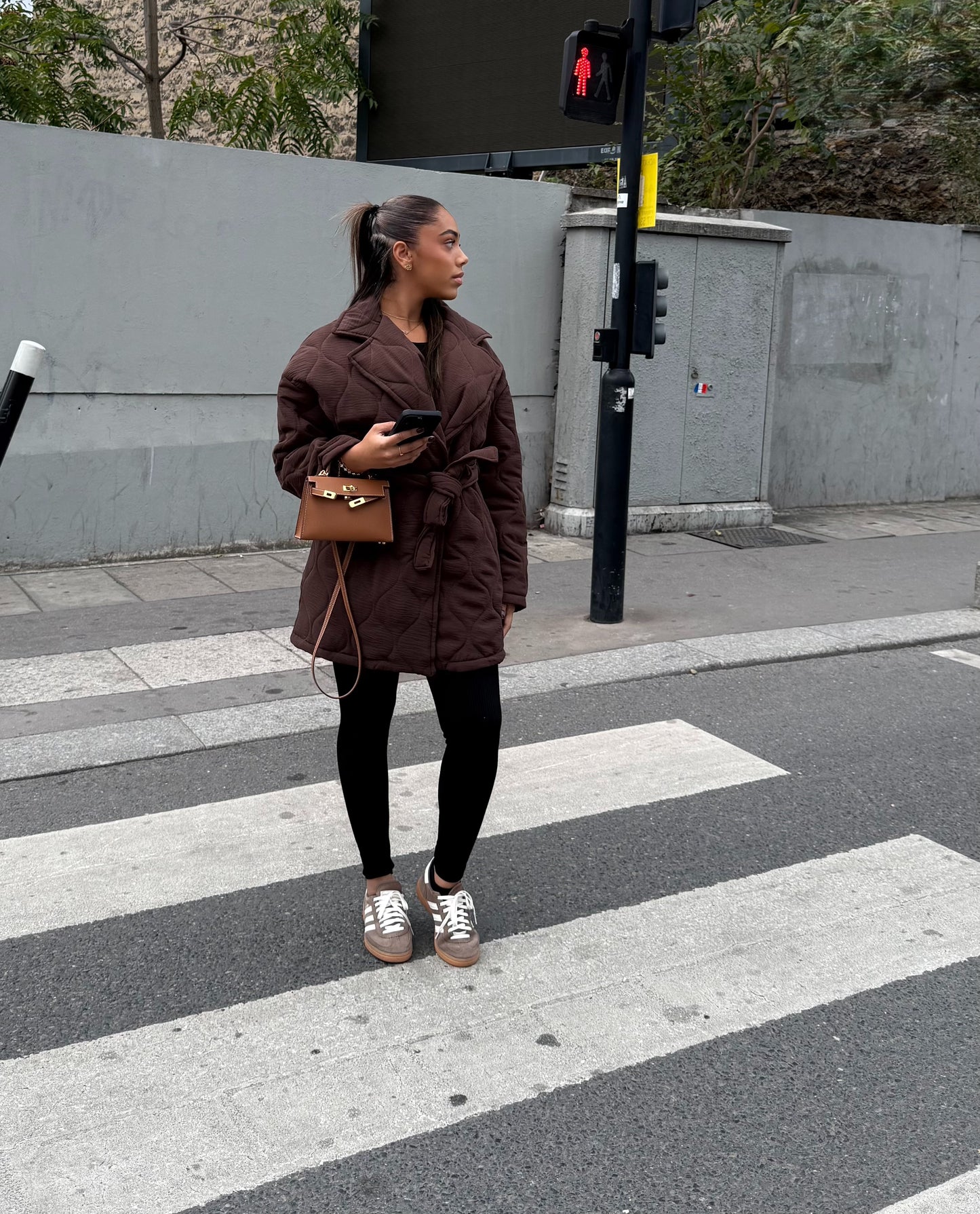 Manteau matelassé chocolat