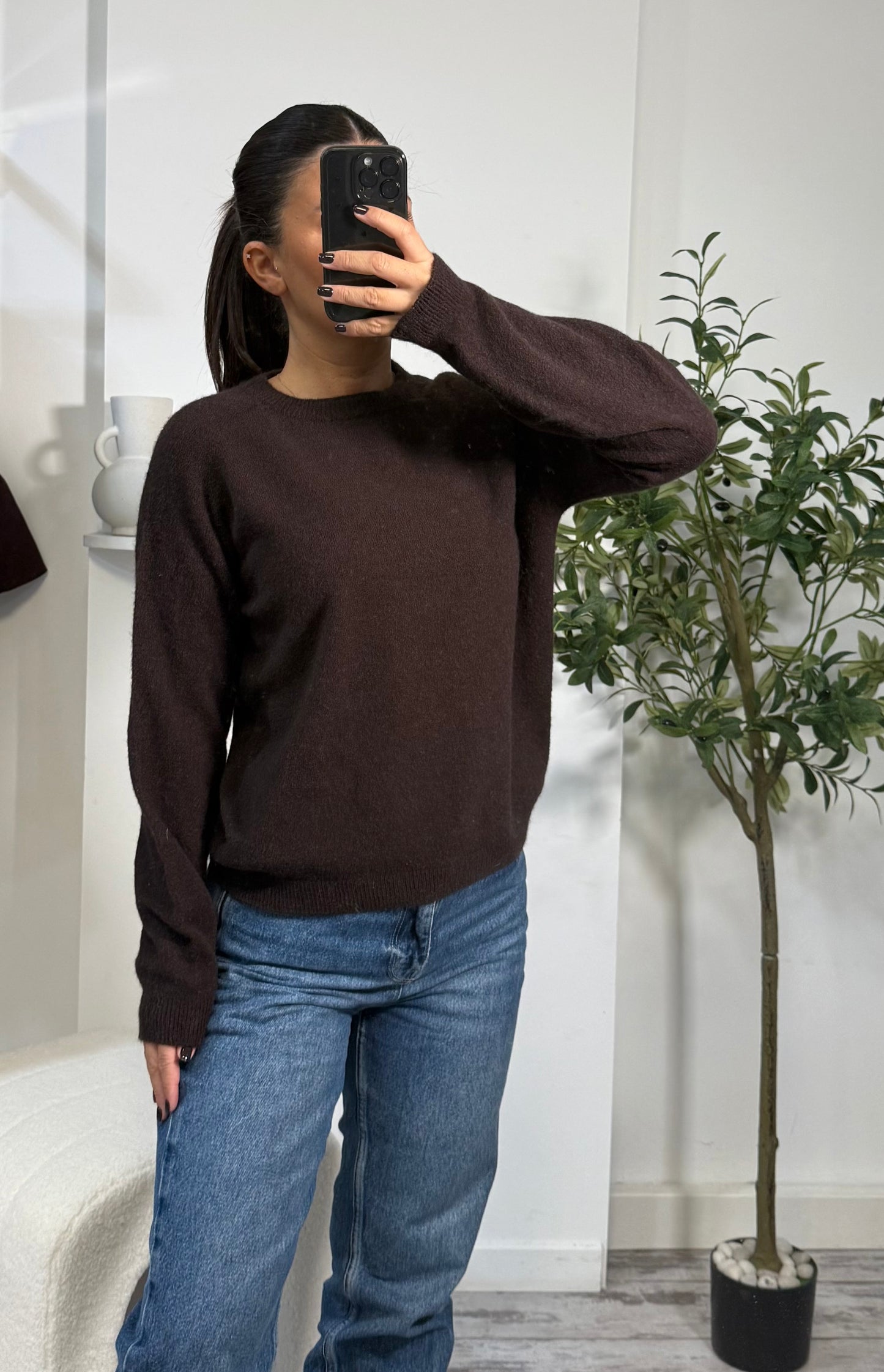 Pull en laine chocolat