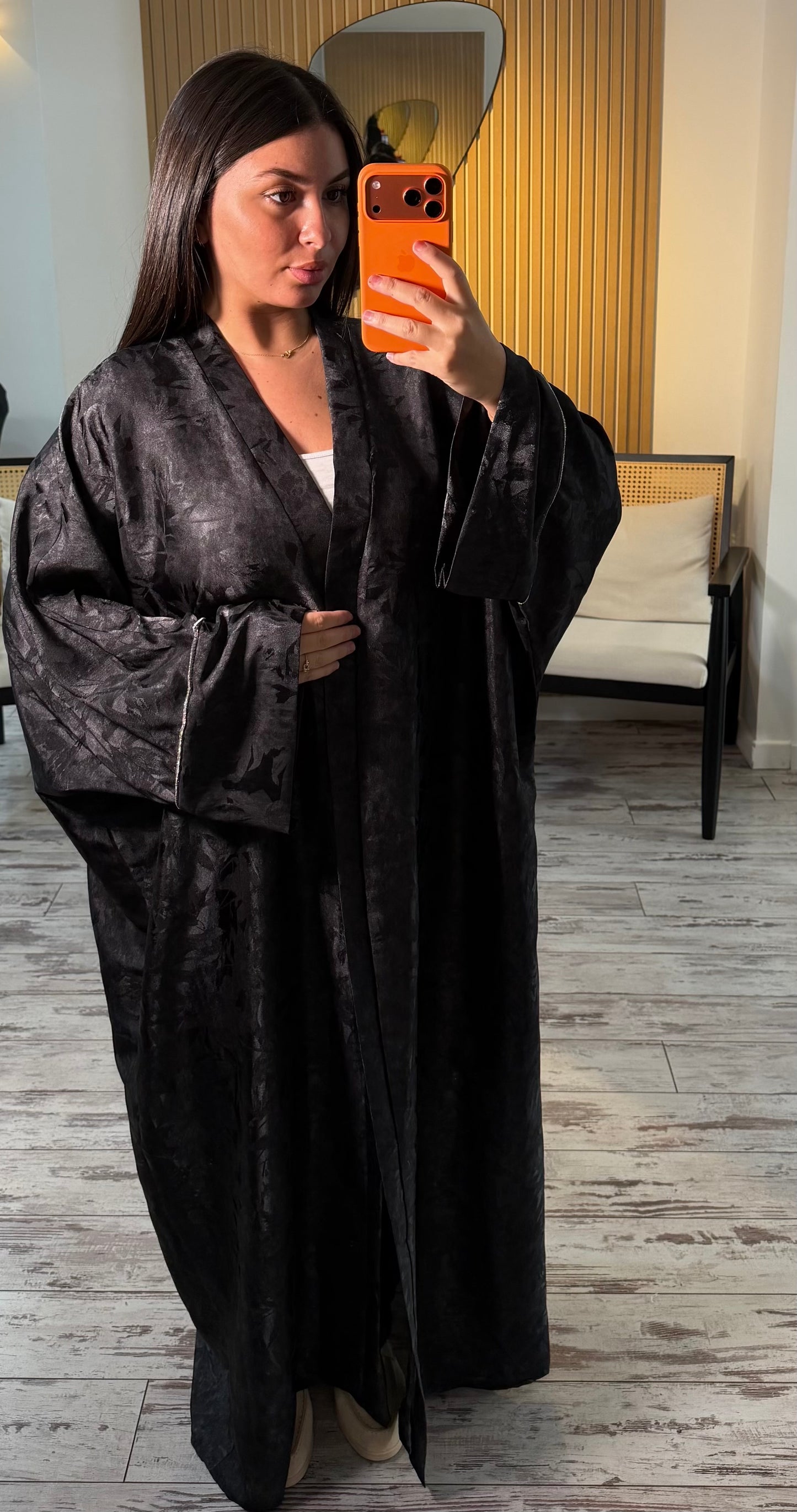 Kimono noir à strass