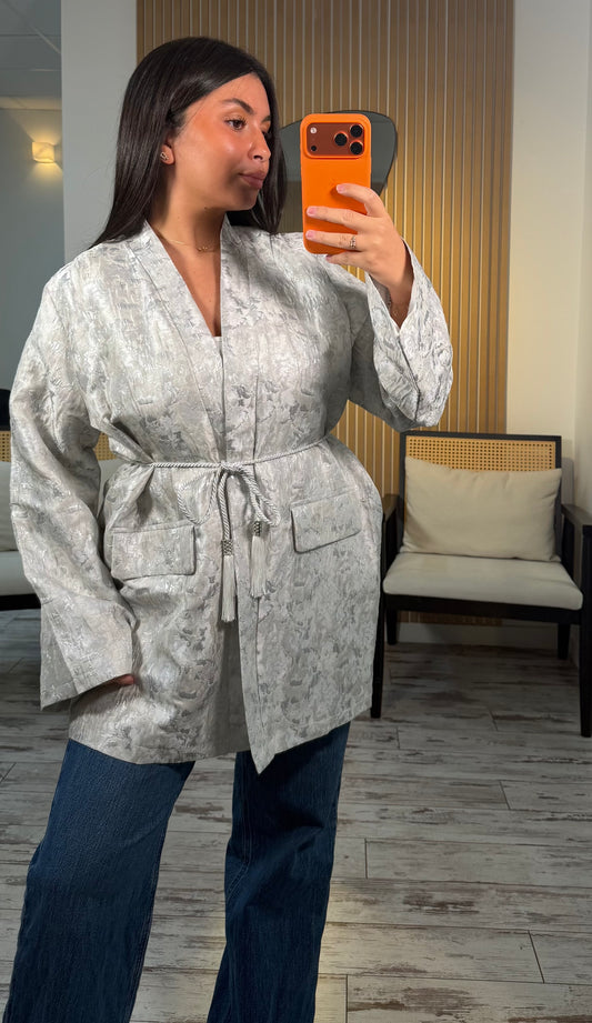 Kimono brocard argent