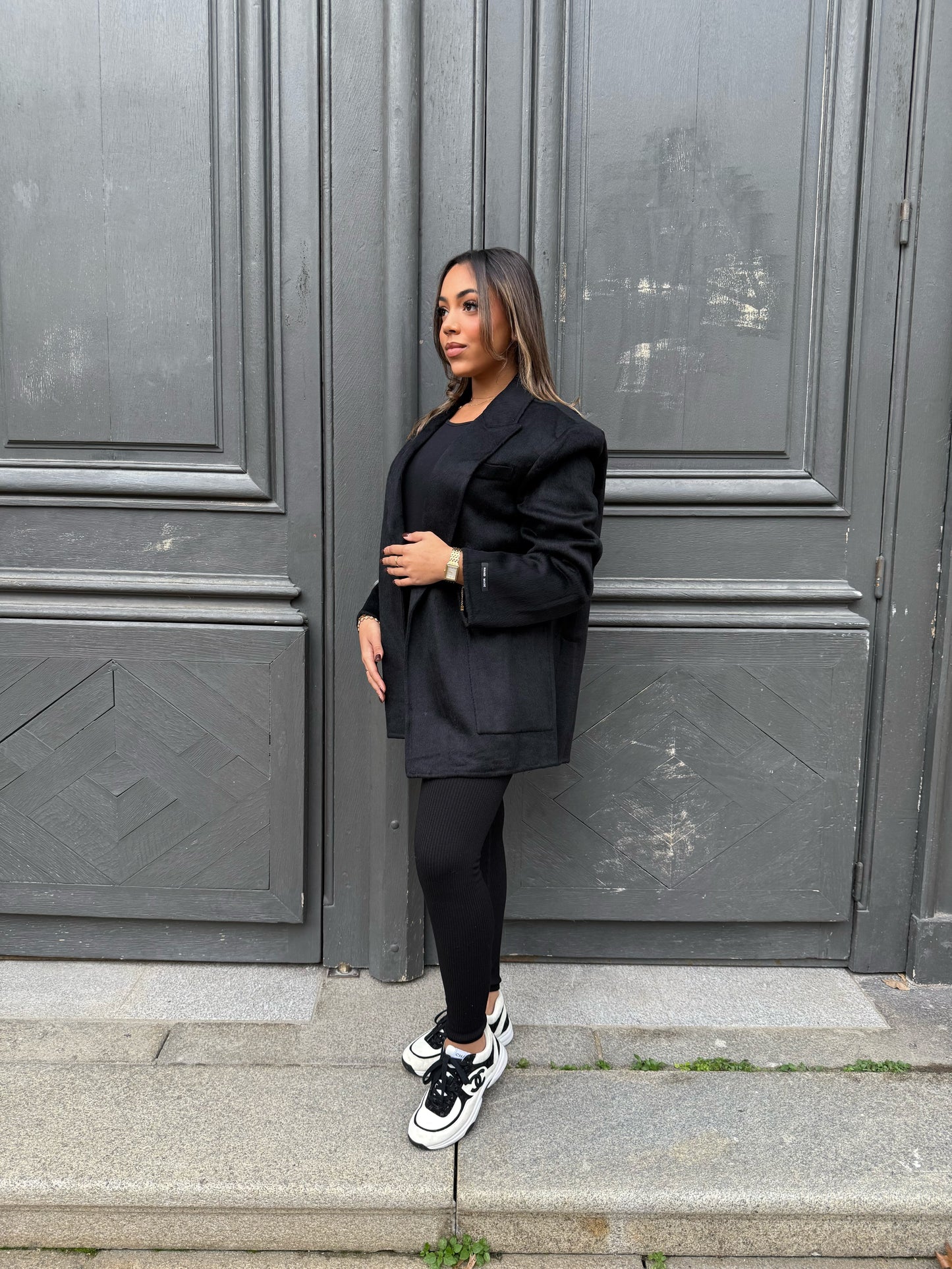 Manteau cachemire oversize + ceinture