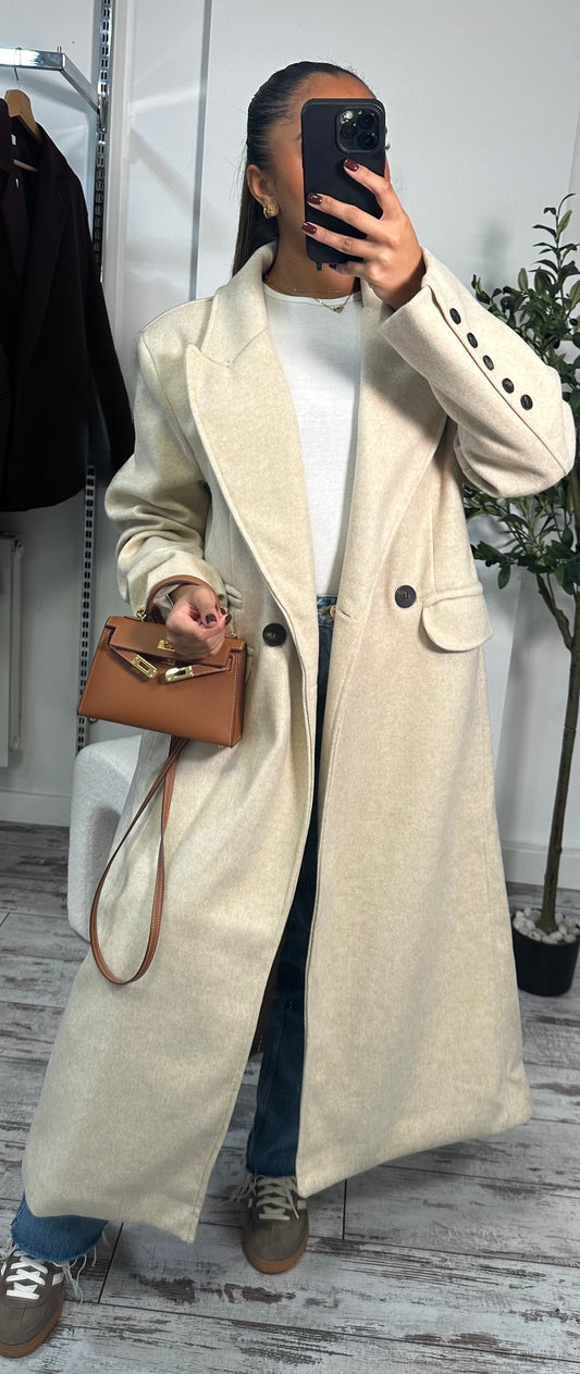 Long manteau beige