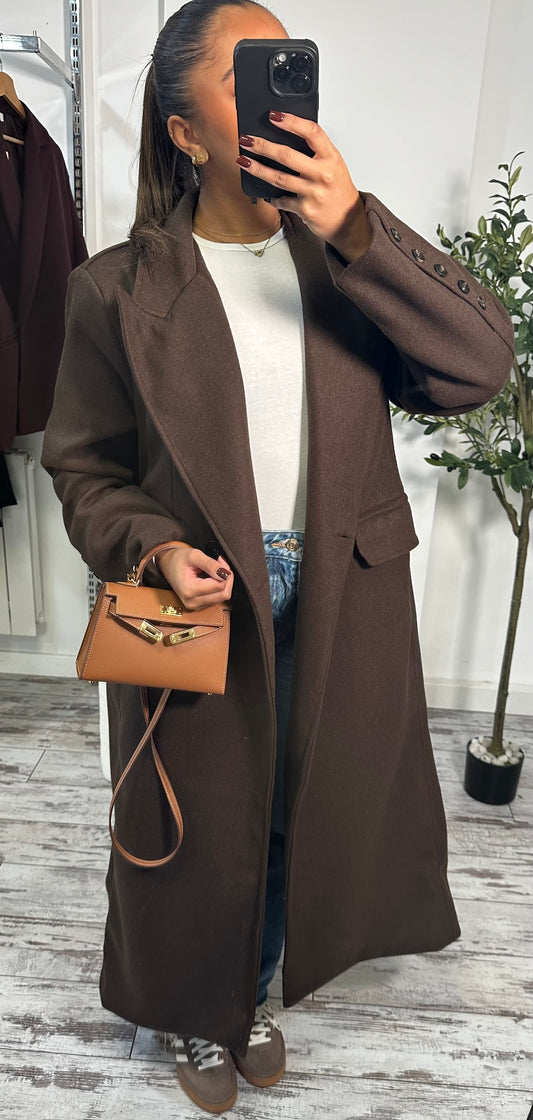 Long manteau chocolat