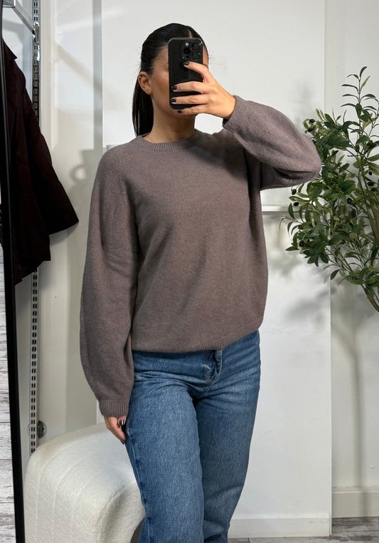 Pull en laine taupe