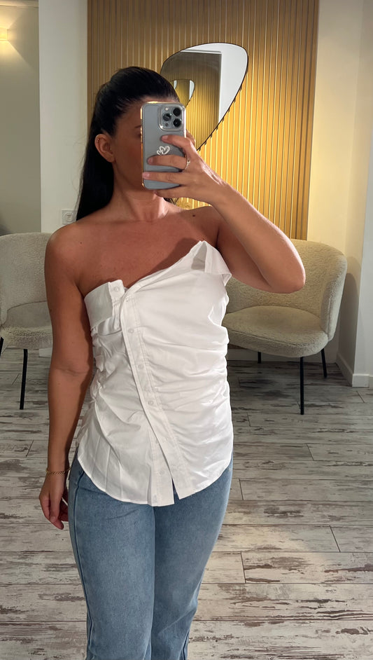 Chemise asymétrique blanc