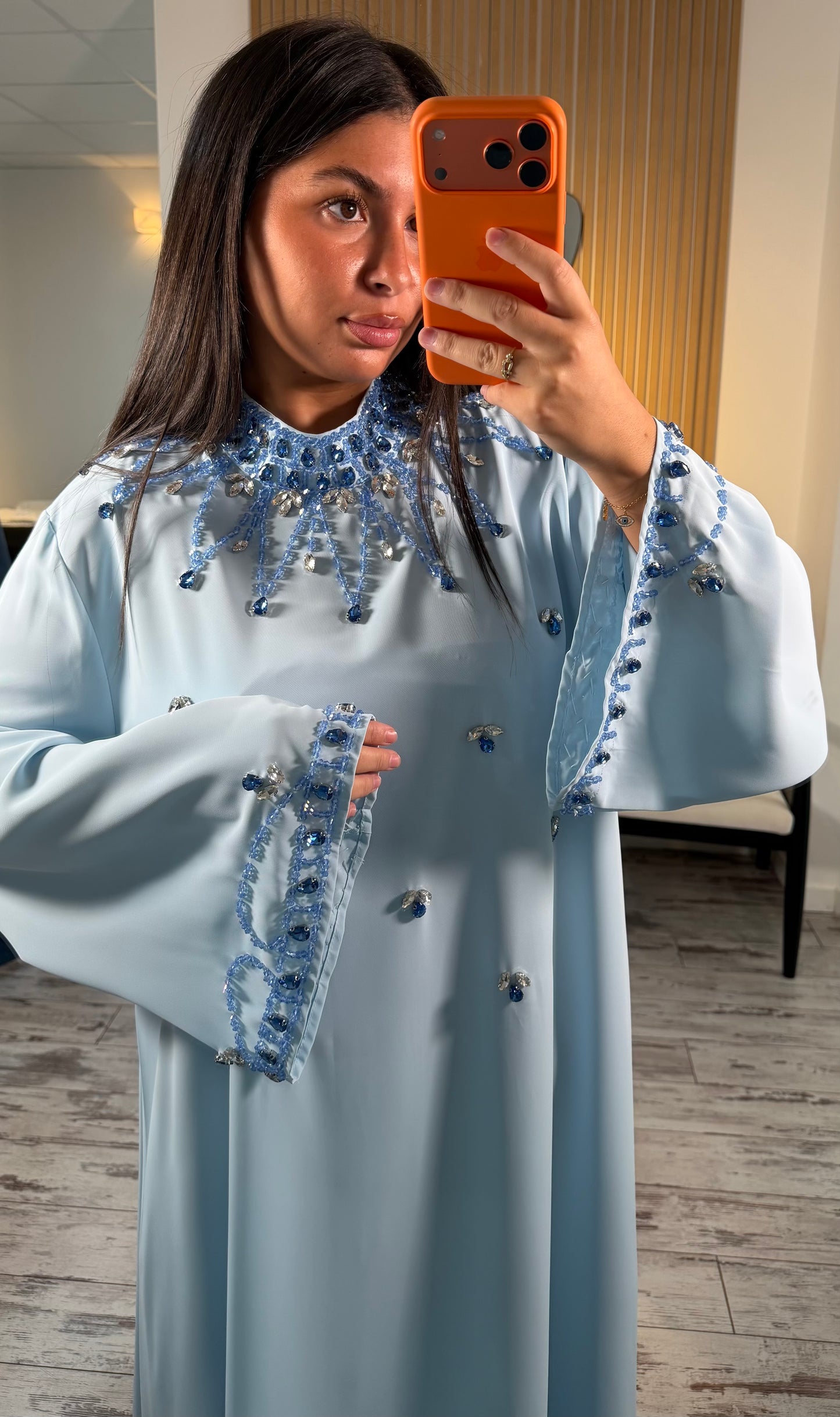 Abaya Dubai bleu