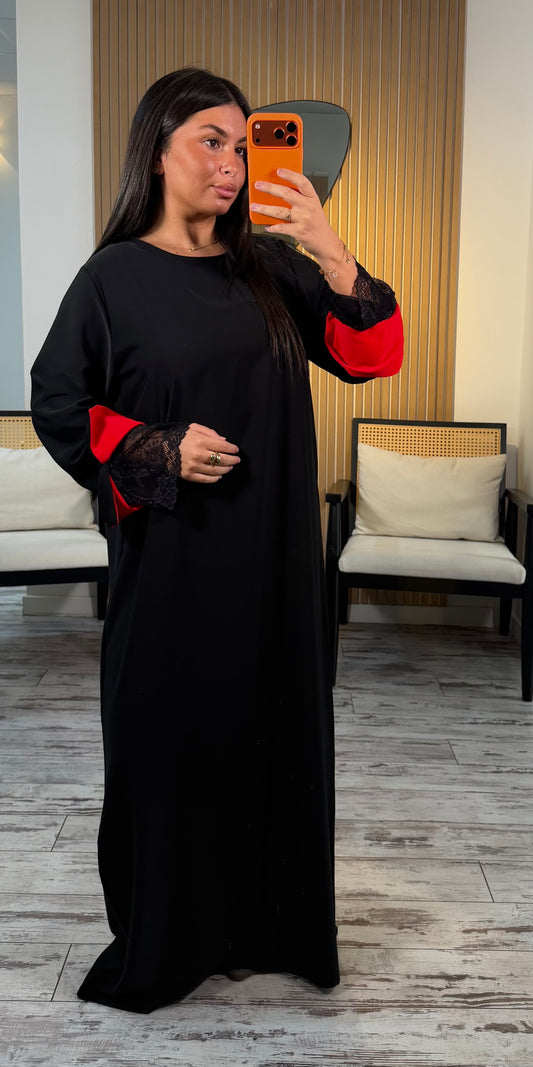 Long abaya noir