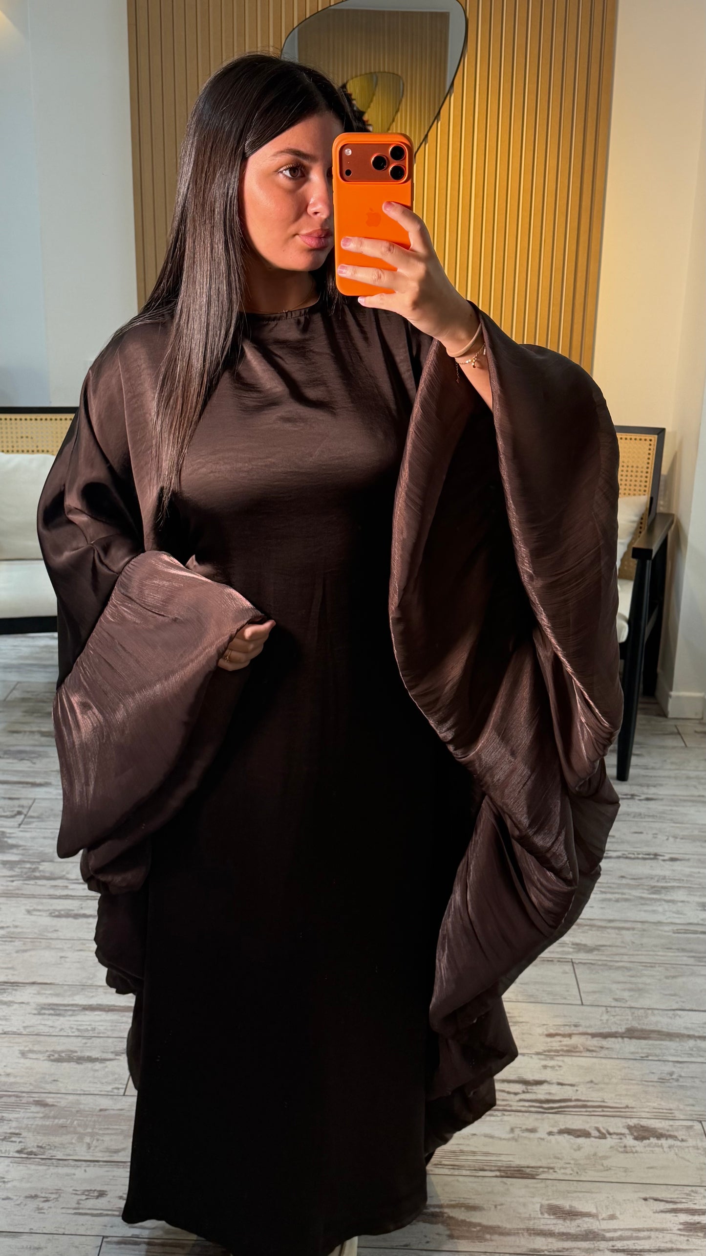 Abaya papillon chocolat