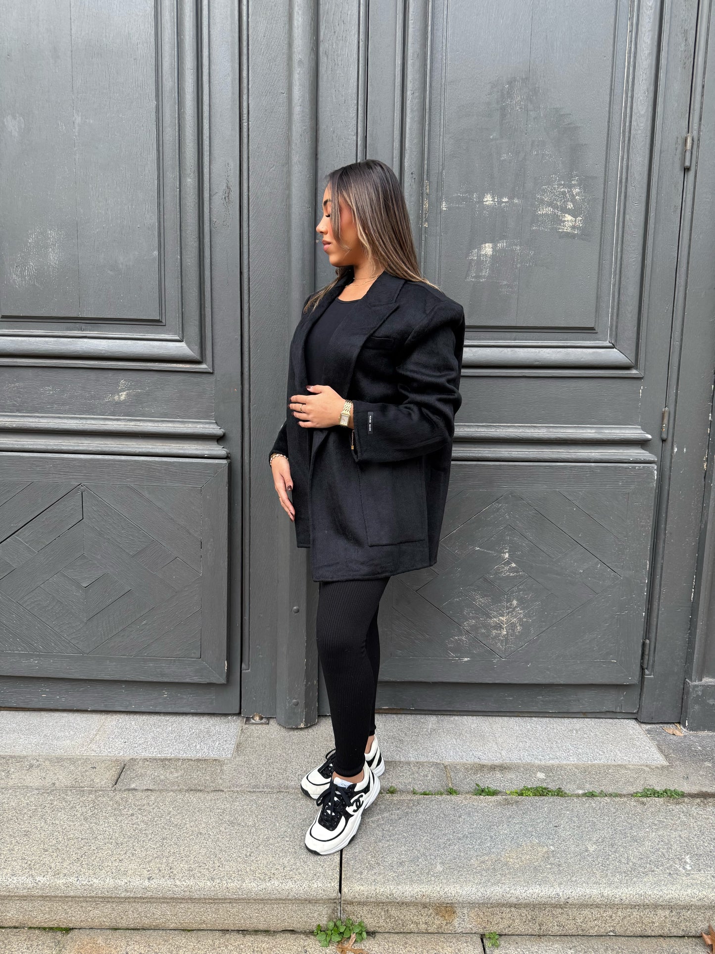 Manteau cachemire oversize + ceinture