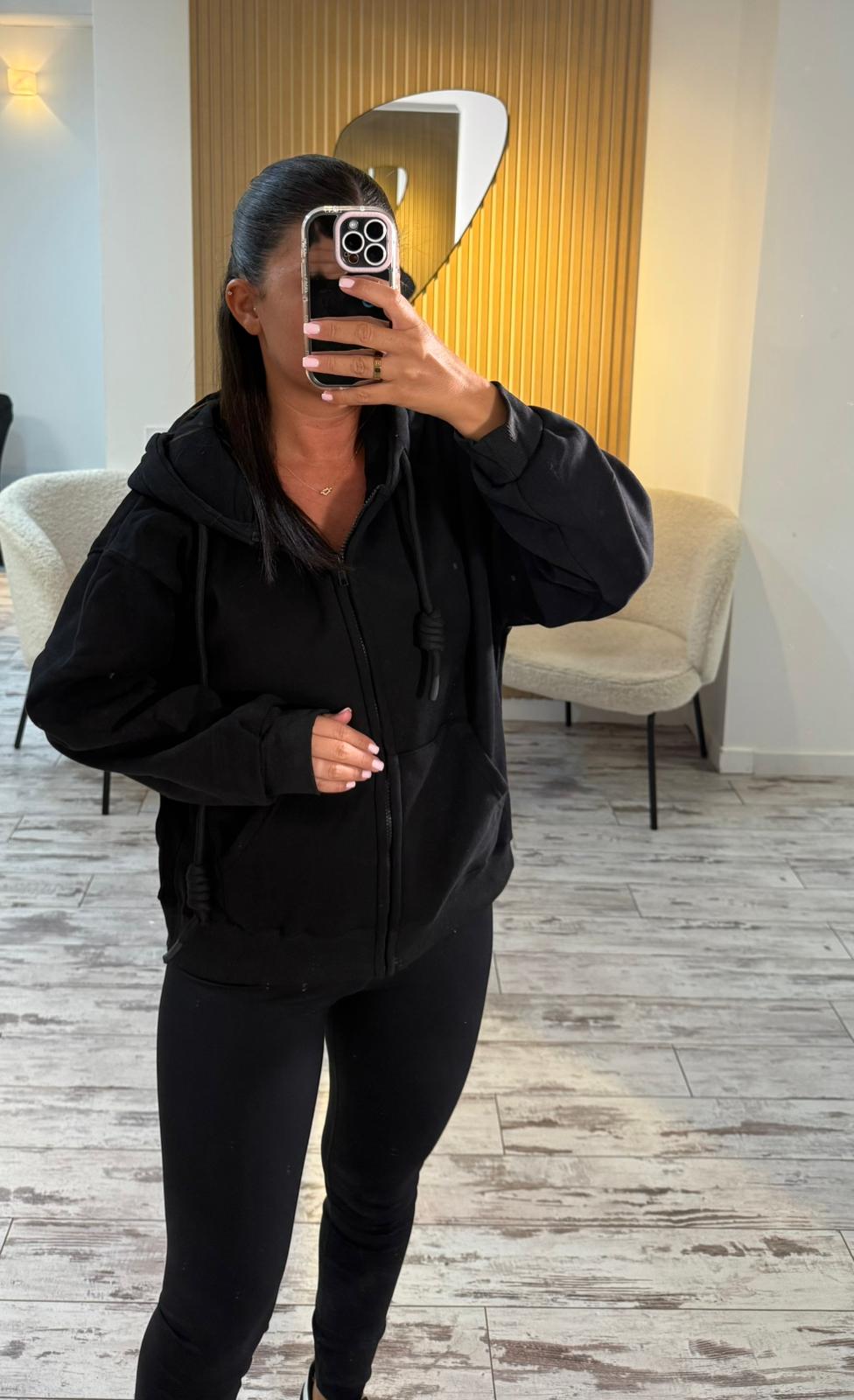 Veste jogging molletonné noir