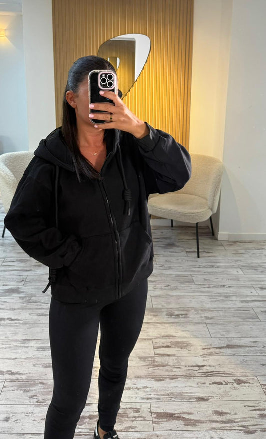 Veste jogging molletonné noir