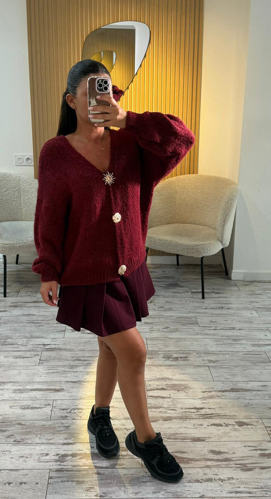 Jupe écolière bordeaux